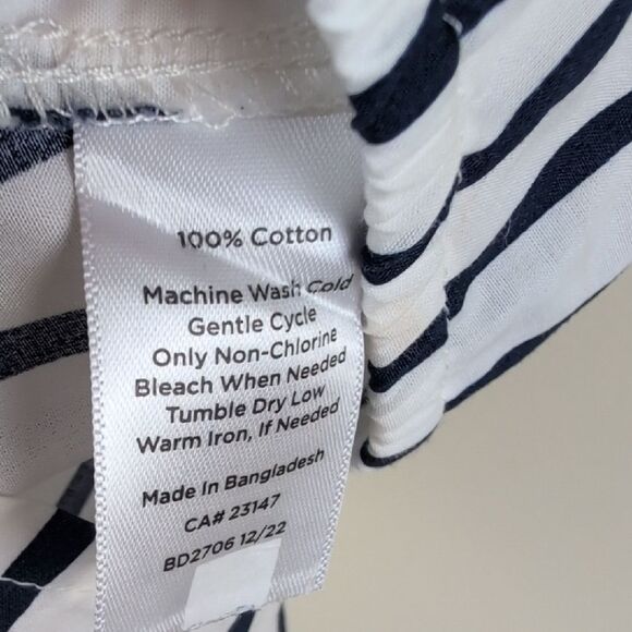 Talbot's Twist Hem Shirt Top Nautical Stripe Size XL - Picture 6 of 10